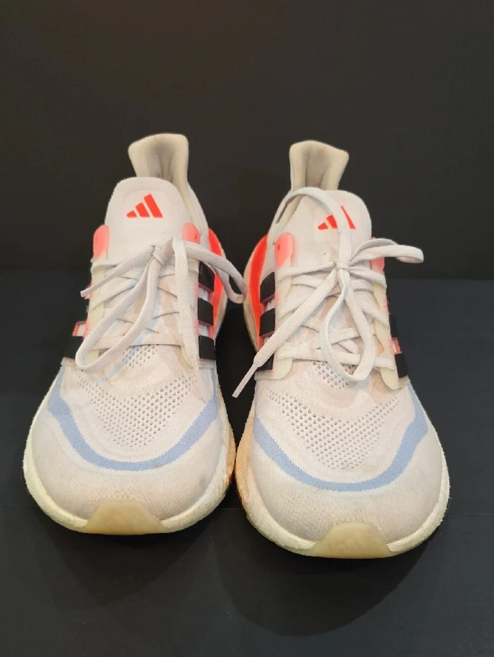 adidas Ultraboost Men's Sneakers — White with Coral & Black Size 13